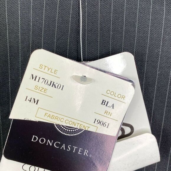 Doncaster Jacket Womens Plus 14 NWT Black Striped Wool Blend Button Down Blazer - Picture 7 of 8